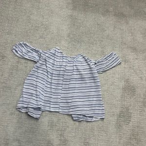 Cute blue and white strapless top